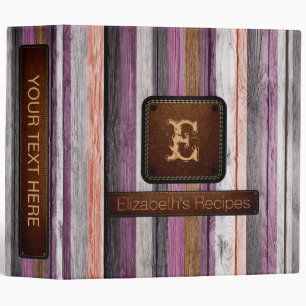 Classeur Élégant Monogramme en bois vintage