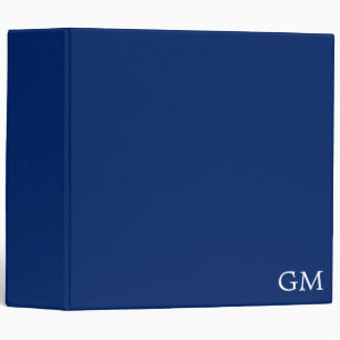 Classeur Élégant Monogramme Navy Personnalisé