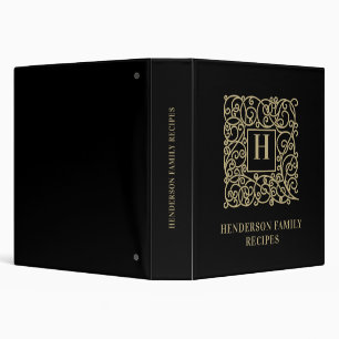 Classeur Élégant Monogramme personnalisé Nom de famille Rec