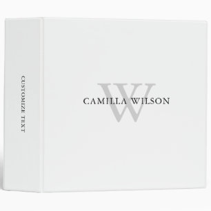 Classeur Élégant Monogramme professionnel minimal