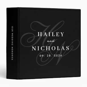 Classeur Élégant Monogramme superposition souvenirs Mariage