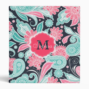 Classeur Elégant motif floral paisley tendance