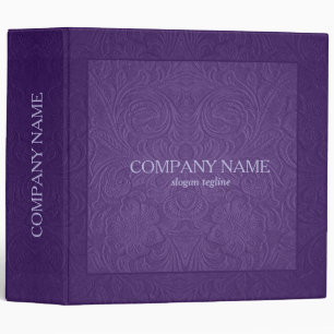 Classeur Élégant motif floral pourpre en daim look cuir