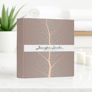 Classeur Élégant Motif Rose Gold Leaf Tree