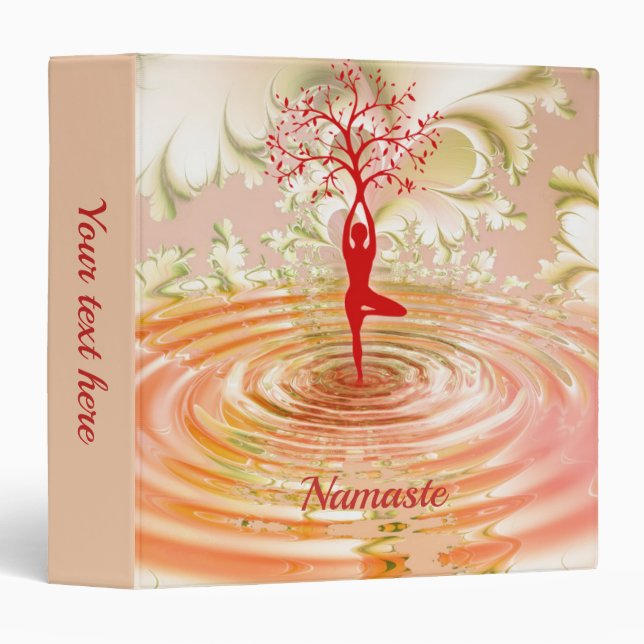 Classeur Élégant Namaste Tree of Life Zen Yoga Spirituel (Devant/Côté)