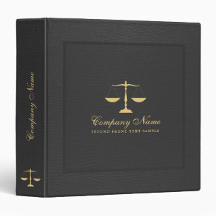 Classeur Élégant noir Vintage Faux Leather Justice Logo