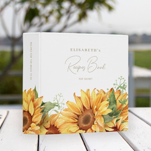 Classeur Elégant nom de tournesol recette personnalisée (Créateur téléchargé)