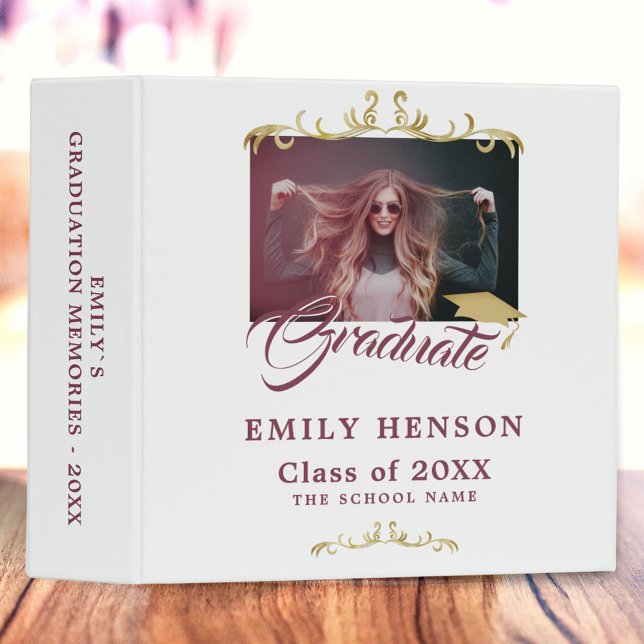 Classeur Élégant Ornament Or Graduation Album photo (Créateur téléchargé)