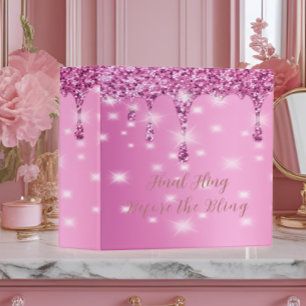 Classeur Élégant Paillettes Rose Chaud Coulée Enterrement d