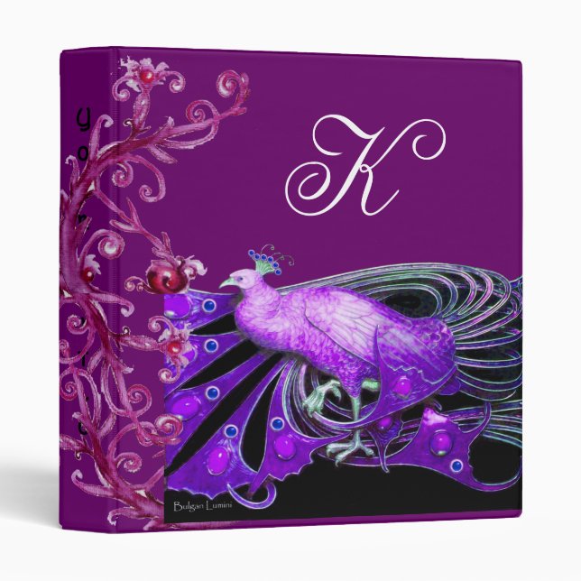 CLASSEUR ÉLÉGANT PAPIER EN MONOGRAMME NOIR PURPLE (Devant/Côté)