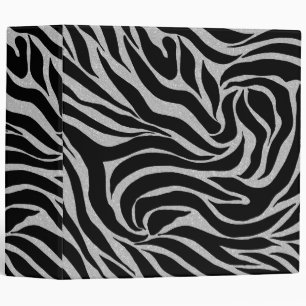 Classeur Elégant Parties scintillant noire Silver Zebra Po