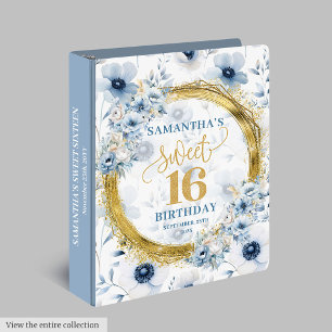 Classeur Élégant Pastel Blue Sweet sixteen Album Gold Cadea