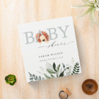 Élégant Pastel Cute Boho Lion Foliage Baby shower