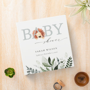 Classeur Élégant Pastel Cute Boho Lion Foliage Baby shower