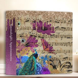Classeur Elégant Peacock de musique Abstraite Gold Drip