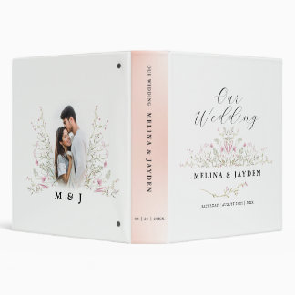 Classeur Elegant Pink Wild Floral Wedding