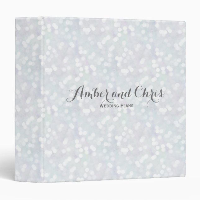 Classeur Élégant planificateur de mariage Pastel Bokeh Moti (Devant/Côté)