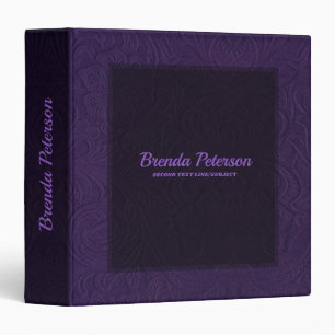 Classeur Élégant Purple Floral Design Suede cuir look