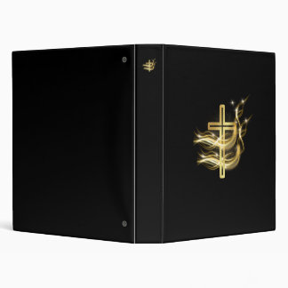 Classeur Elegant Radiant Golden Cross on Black Binder