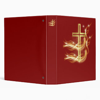 Classeur Elegant Radiant Golden Cross on Deep Red Binder