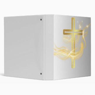 Classeur Elegant Radiant Golden Cross on silver Binder
