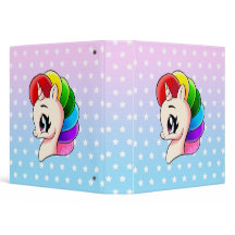 Classeur élégant Rainbow Unicorn 1,5 pouces tiré à