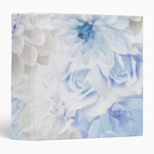 Classeur Élégant Romantique Bleu Floral Peint