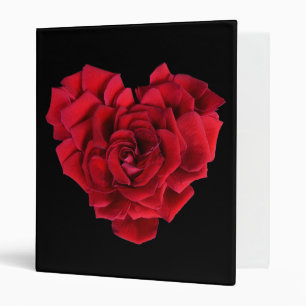Classeur Élégant Romantique Rouge Rose Coeur Noir