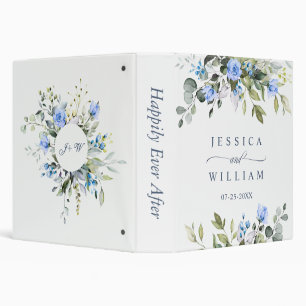 Classeur Elégant Rose bleu Eucalyptus Mariage floral