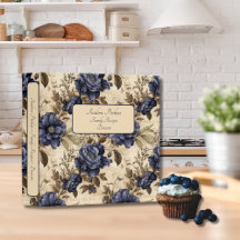 Élégant Rose Bleu Vintage motif floral