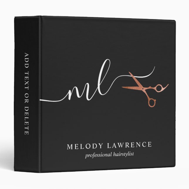 Classeur Elégant rose en cuivre ciseaux en or coiffeuse (Devant/Côté)