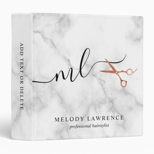 Classeur Elégant rose en cuivre ciseaux en or coiffeuse (Devant/Côté)