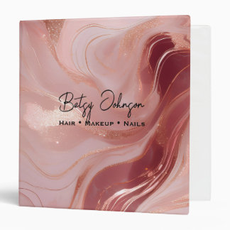 Classeur Elegant Rose Gold and Glitter Marbled