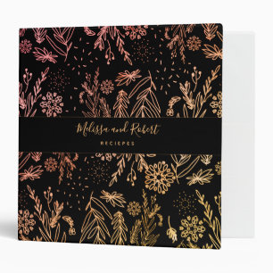 Classeur Élégant Rose Gold Floral Pattern signature