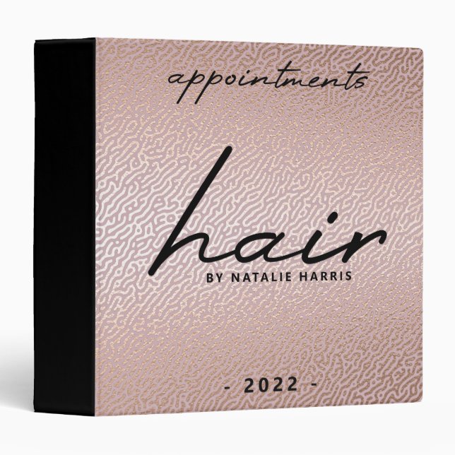 Classeur Elégant Rose Gold Hair Chic Nomination Book (Devant/Côté)