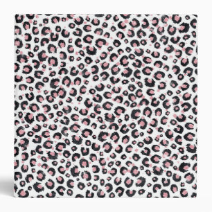 Classeur Élégant Rose Léopard Noir Motif