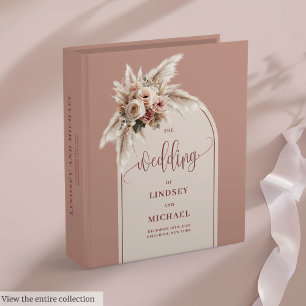 Classeur Élégant Rose Pampas Rose Dusty Arch Boho Mariage