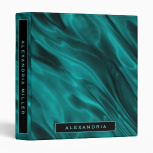 Classeur Élégant Satin Turquoise Personnalisé
