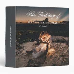Classeur Élégant Script Mariage photo Album Keepsaké gris