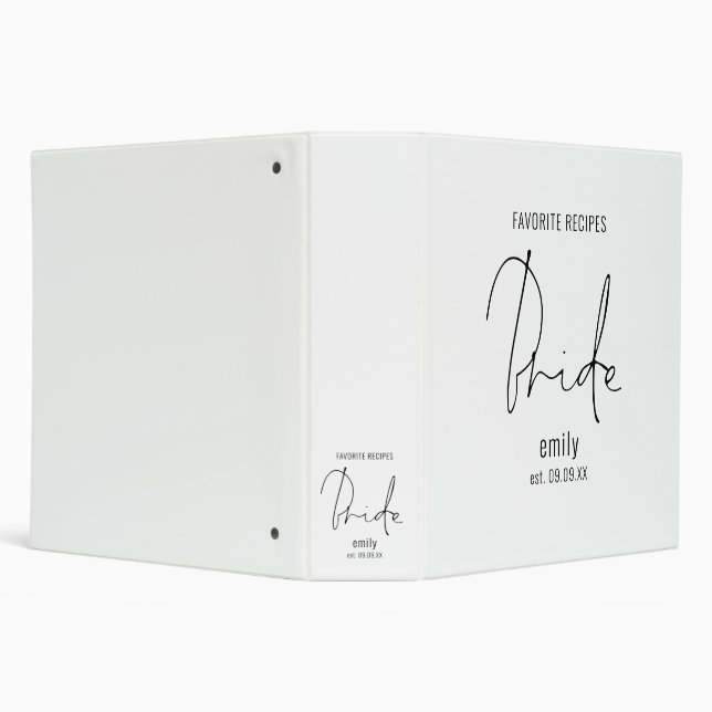 Classeur Élégant Script Nom de la mariée Date Recette (Arrière-plan)