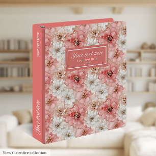 Classeur Élégant souvenir de mariage rose pastel et or