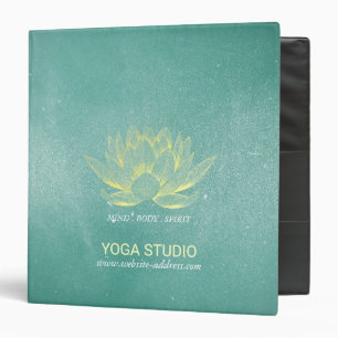 Classeur Élégant Turquoise Gold Lotus Yoga instructeur de m