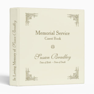 Classeur Élégant Vintage 1 Memorial Service Livre d'invité