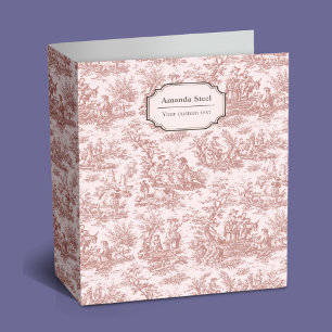 Classeur Elégant vintage brun clair toile de jouy