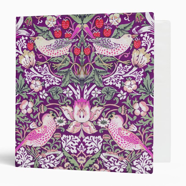 Classeur Élégant violet William Morris fraise Thief (Devant/Intérieur)