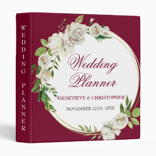 Classeur Élégant Wedding planner floral d'ivoire de Bourgog
