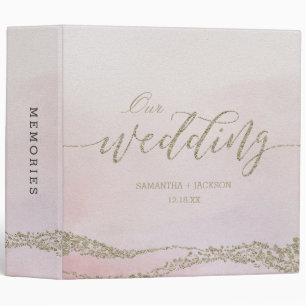 Classeur Elégante aquarelle en Blush Mariage Album photo