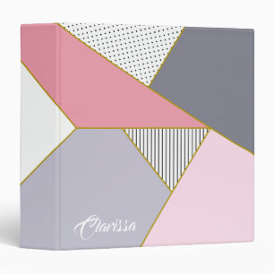 Classeur Élégante bande géométrique pastel pois