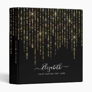 Classeur Elégante Black Classic Gold Parties scintillant Pl