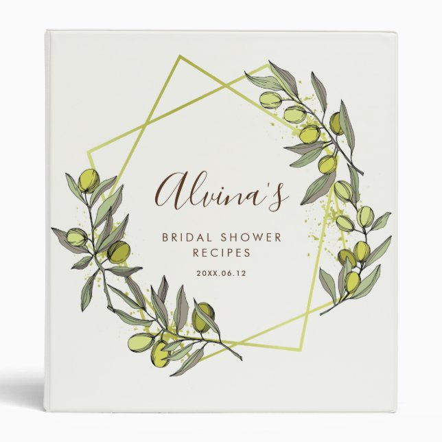 Classeur Élégante couronne d'olive Douche nuptiale Recette  (Devant)